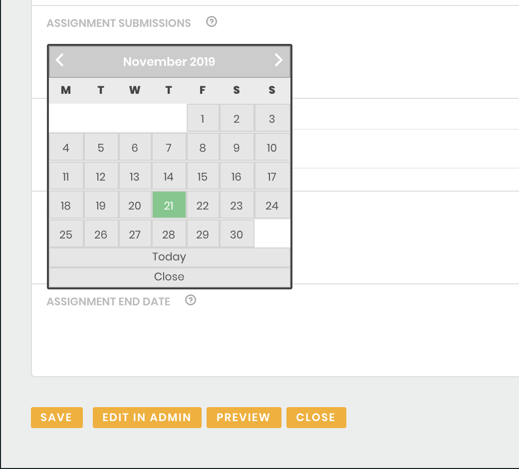 assignment end date