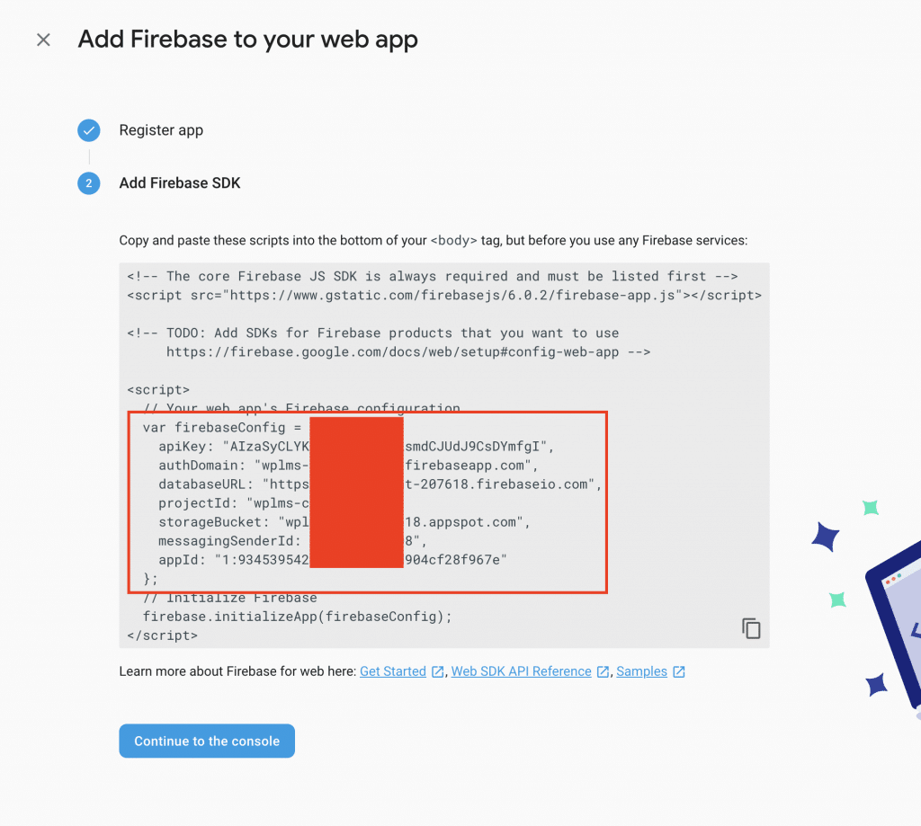 Creating Firebase project - WPLMS Learning Management System